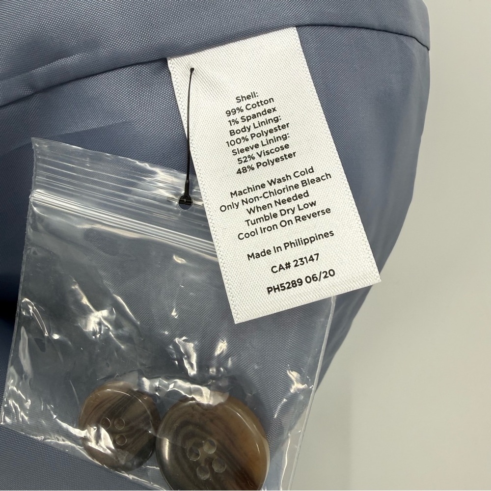 Talbots Double Breasted Corduroy Blazer in Blue Size 12 NEW - Picture 9 of 12